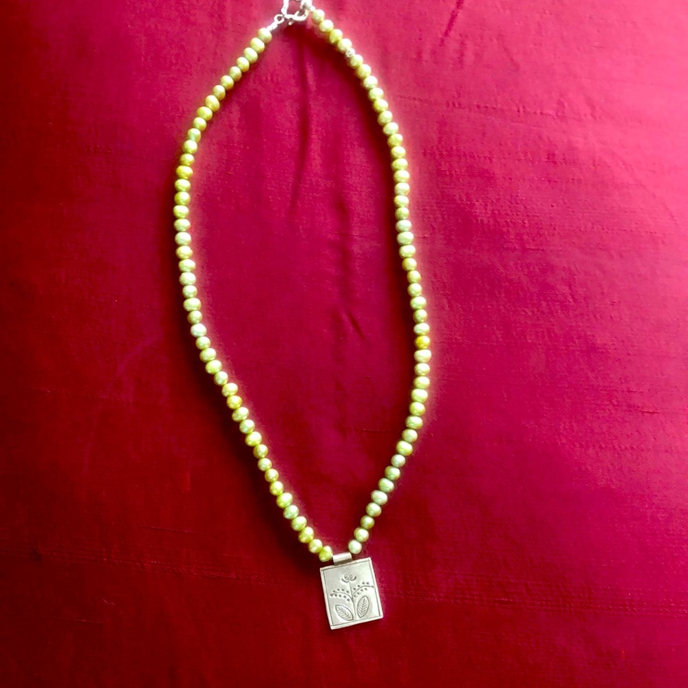 Green beaded necklace